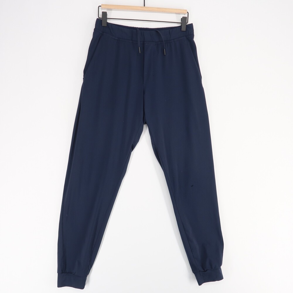 Lululemon‎ Fundamental Joggers Mens S Navy Blue Drawstring Zip Pockets Training